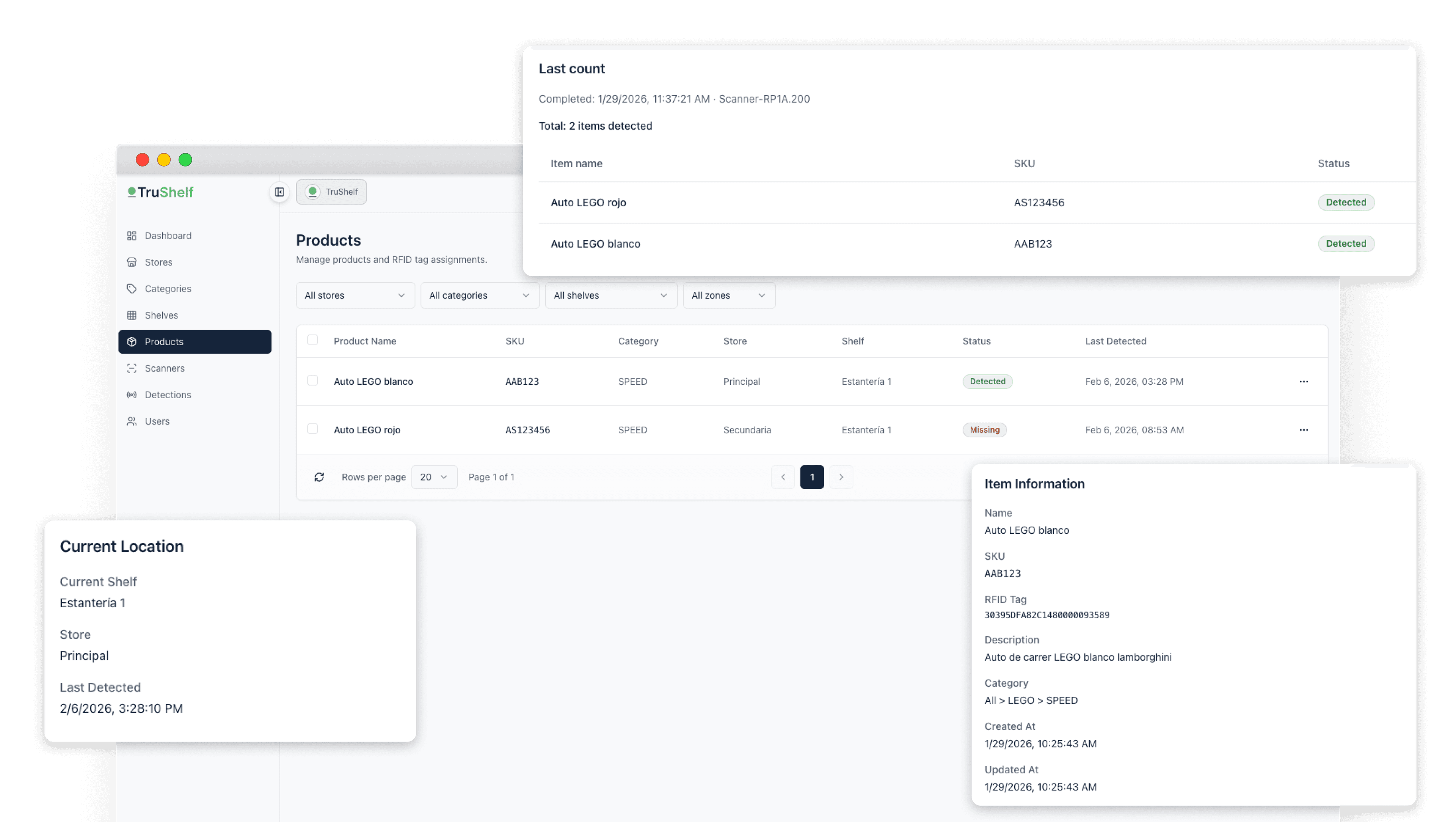 TruShelf - RFID, barcode, and QR inventory tracking